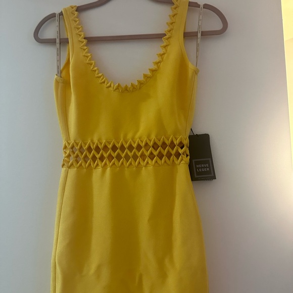 NWT Herve Leger Anais midi Dress in Radiant Sun. - Picture 4 of 12